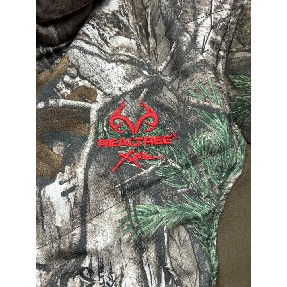 Realtree Xtra Hunting Jacket Mens XL Camo Red Brown Soft Shell Full Zip Coat‎